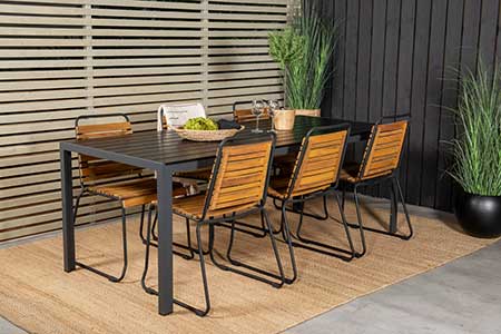 chiase et table en bois massif pour jardin et terrasse pas cher